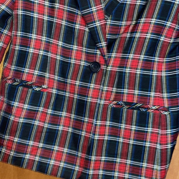 •SOUTHERN LADY•COLORFUL PLAID BLAZER SIZE 10 PETITE - Picture 7 of 7